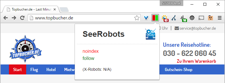 4 : использовать плагин SeeRobots (   Firefox   &   хром   ) идентифицировать любые страницы, непреднамеренно запрещенные Google